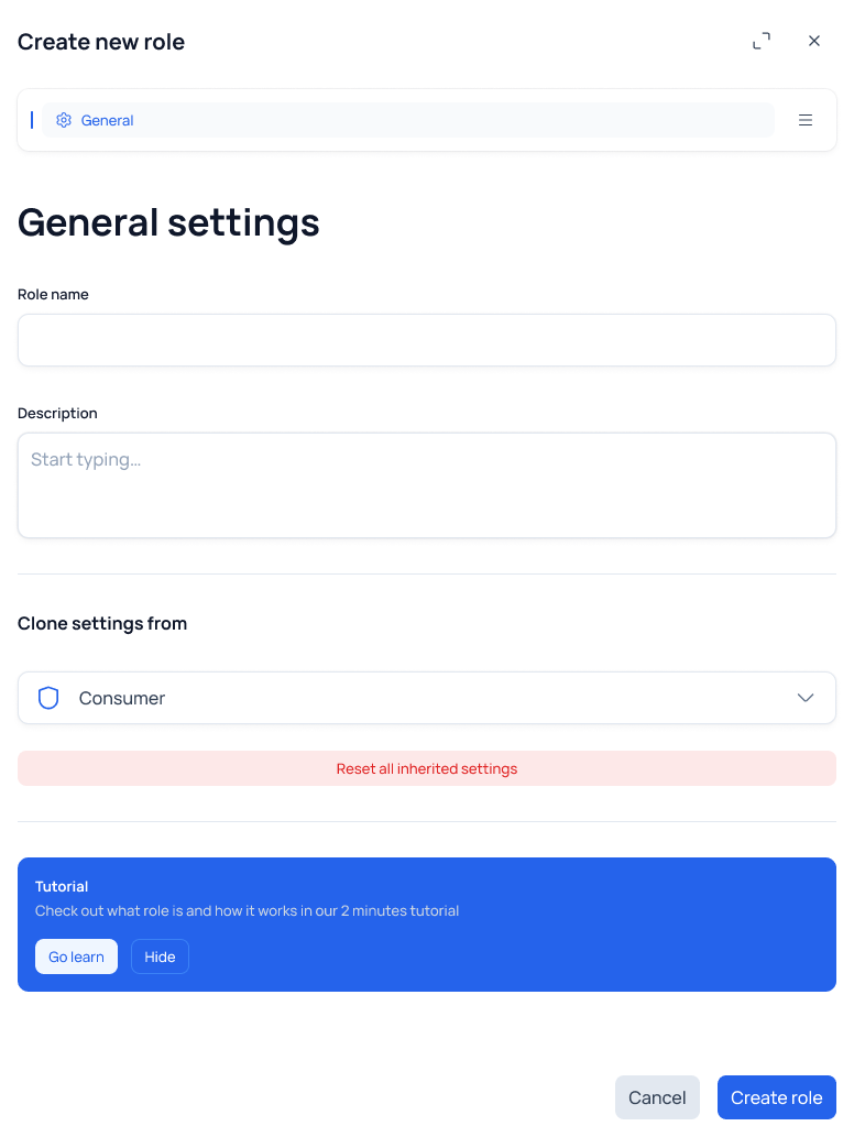 Creating a new role
